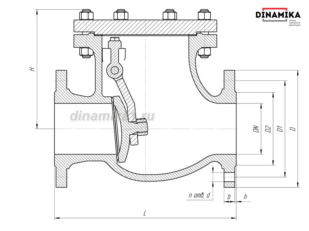 Обратный клапан 19с53нж Ду100 фланцевый